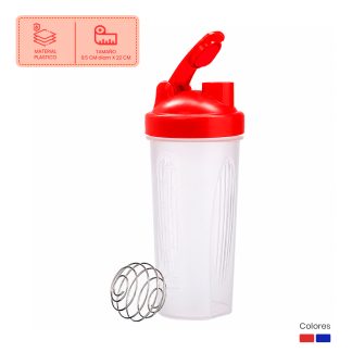 TOMATODO MEZCLADOR ROJO TRANSPARENTE (Plastic shaker box)